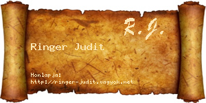 Ringer Judit névjegykártya